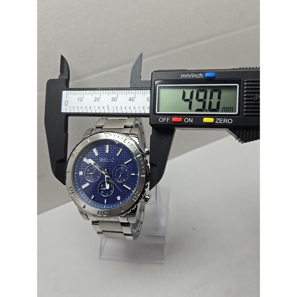 Relic Jordan ZR15805 Blue Dial Stainless Steel Multifunction Watch New Battery - Picture 5 of 11